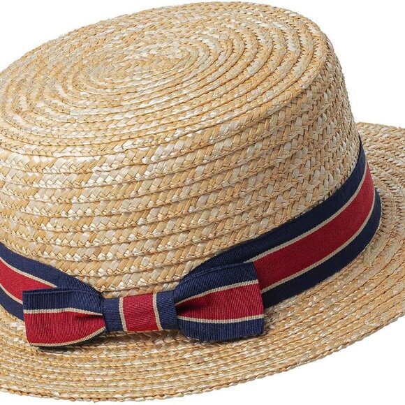 BABYOND Mens Brim Boater Hat Gatsby Straw Panama Hat Fedora Summer Beach Sun Hat